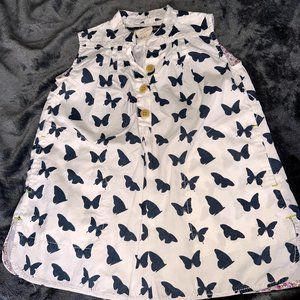 Morgan&Milo 2Y white dress with blue butterflies